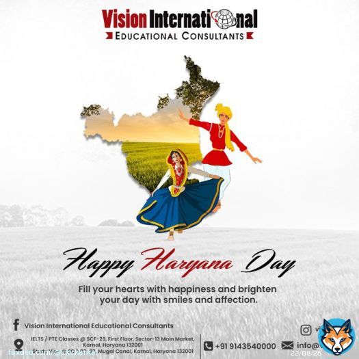 Greetings on Haryana Day from Vision International Educational Consultants, Karnal.  #HaryanaDay #HaryanaDay2022