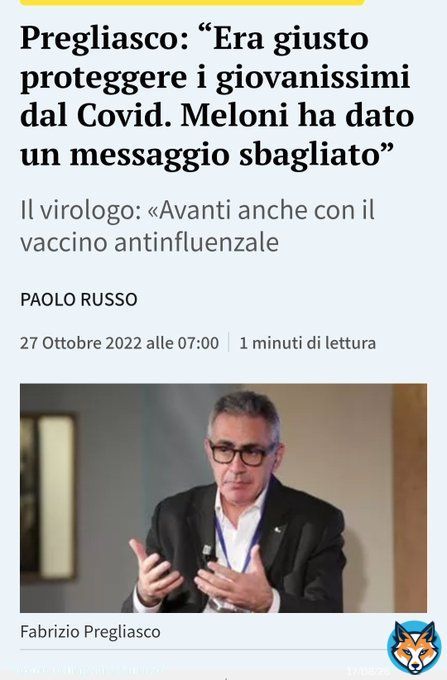 Immaginate anche solo per un momento se oltre a Speranza ci fosse stato ancora Pregliasco , Crisanti e corvi vari.