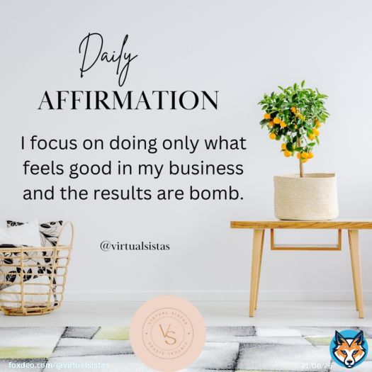 Daily Affirmation . I focus on doing only what feels good in my business and the results are bomb. . . . . . . . #virtualsistas #virtualcommunity #smallbusinessowners #womeninbusiness #workfromhome #homebasedbusiness #lifestyleblogger #elegantwoman #femininitycoach