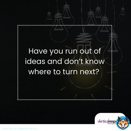 Have you run out of ideas and don&rsquo;t know where to turn next? No worries. VerticalResponse has your back! Head to our blog to get loads of email marketing ideas and strategies you can start implementing today!   #VerticalResponse #emailmarketing