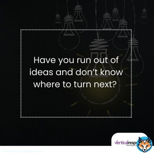 Have you run out of ideas and don&rsquo;t know where to turn next? No worries. VerticalResponse has your back! Head to our blog to get loads of email marketing ideas and strategies you can start implementing today!   #VerticalResponse #emailmarketing