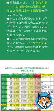 #宮崎県知事選  #宮崎県知事選挙  宮崎県の官民格差は異常です。 宮崎県が他県に比べて貧しいのは、県民の努力や能力が足らない訳ではない。 既得権益者や利権団体と、それらと癒着する役人や政治家に搾取されているからだと推察します。 河野氏らから県政を民間の県民の手に取り戻す必要があります。