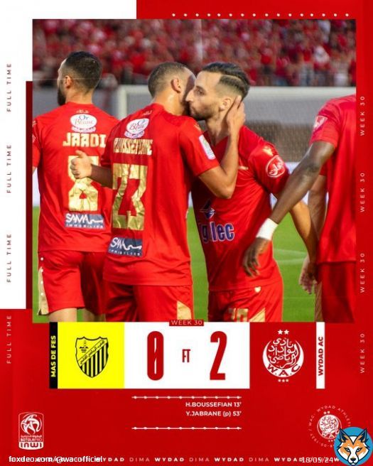 Victorious end to the match, but bittersweet as we fall short in the championship race.  #DimaWydad