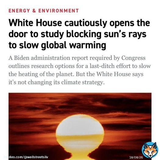 So they are promoting solar panels and at the same time considering blocking the sun&rsquo;s rays to make the solar panels less efficient?