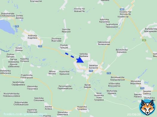 Kharkiv-Reports of Ukrainian offensive towards Balakliya fighting continues in the Verbivka area.