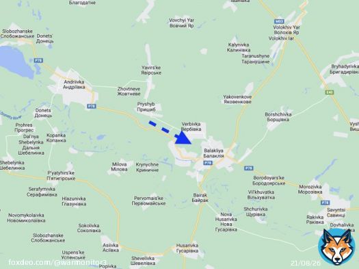 Kharkiv-Reports of Ukrainian offensive towards Balakliya fighting continues in the Verbivka area.