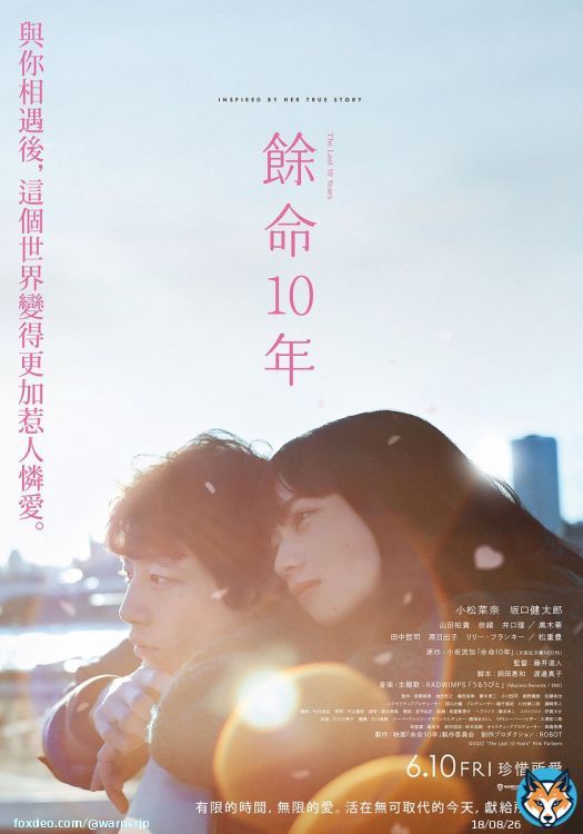 ＼海外での公開が決定 \ud83c\udf89／  絶賛上映中『#余命10年』が累計観客動員数 231万人、累計興行収入 29億円を突破 \u2728 本年度邦画実写の中で興行収入No.1となりました！  さらに&hellip; タイ・台湾での公開が決定 \ud83c\udfac  \u25bc小松菜奈さん・坂口健太郎さんの喜びのコメントはコチラ！