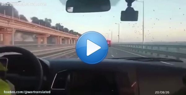 Witnesses close up to the point of the Crimean bridge collapse.