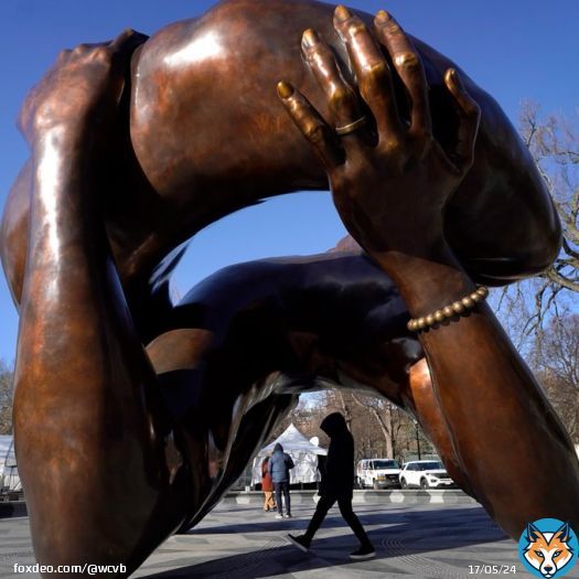 This bronze, 20-foot tall and 40-foot wide Martin Luther King Jr. memorial statue called #TheEmbrace is being formally unveiled today on #BostonCommon. #MLK #RacialJustice