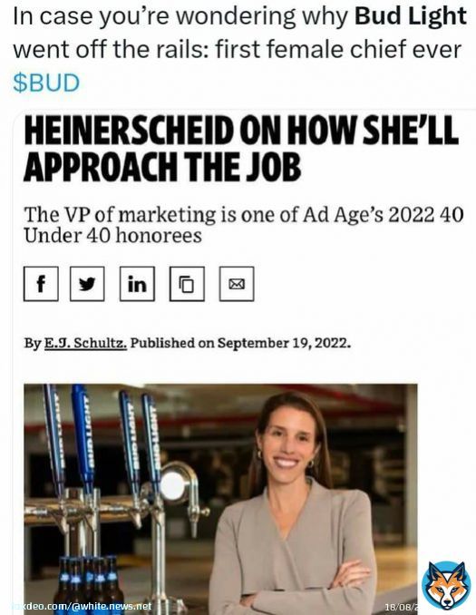 A female jew took over Budweiser as CEO? Well then it's all starting to make sense.