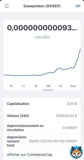 No worries , it&rsquo;s still cheap,  Sweep Token will kill a lot of zeros and will be in top 100 coins  #BabyDogeArmy #SweepArmy #PitBullish #NFTs #Crypto #cryptocurrencies #Pitbull #Bitcoin #BTC #SWEEPTOKEN #token