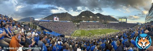 @SplitZoneDuo out @NokianTyresNA college football road trip of the year was to Provo for Utah St @ BYU. Bunch of lost fans enjoying beautiful scenery and maple doughnuts.