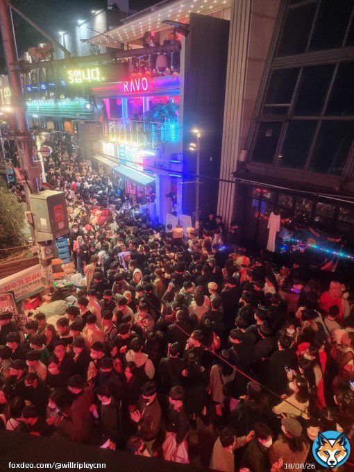 These pics taken by Song Sehyun, 22-year-old who was attending the Halloween party in Seoul&rsquo;s Itaewon nightclub district. You can see how packed the streets were a couple of hours before the deadly crush that killed at least 120 people. Two of his friends, Americans, are missing.