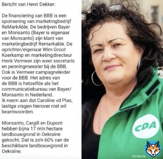 Ze snappen het beiden niet. CDA laat boeren in de steek. Lientje wordt indirect gesponsord door reclamebureau waar ook monsanto gebruik van maakt. Wat een wereld.