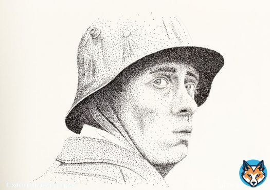 My drawing of Paul, &ldquo;All Quiet on the Western Front&rdquo;. I was so moved, I wanted to do my version- pen dots on paper. Love to see this movie winning Oscars tonight