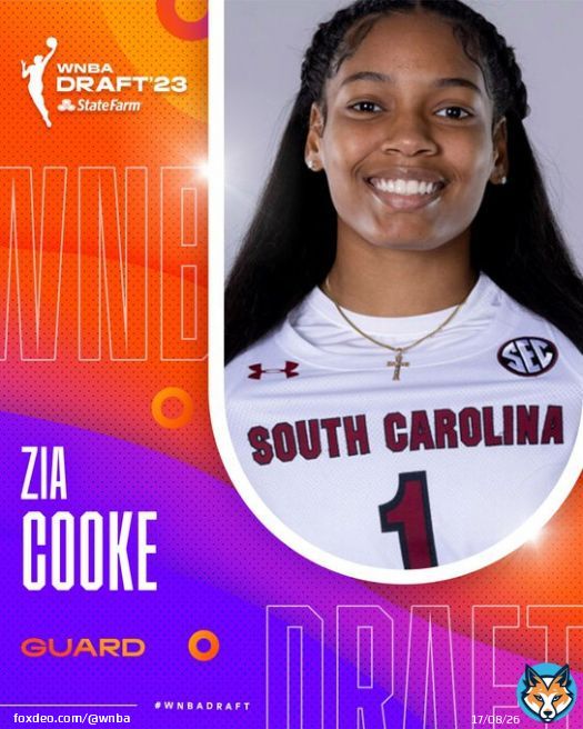 Take a glimpse at @zia_cooke's resume as she heads to Spring Studios for the 2023 #WNBADraft presented by @StateFarm      5'9 Guard | @GamecockWBB   2x All-SEC   Ann Meyers Drysdale Award Recipient   2x Gold Medalist    What team will draft Zia? Findnd out on April 10th