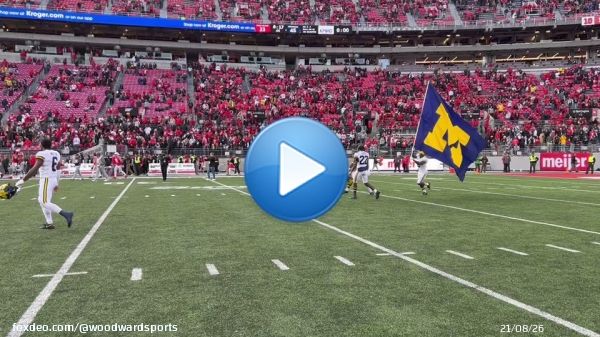 Michigan planted the flag on the field in Columbus. #GoBlue