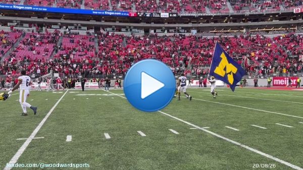 Michigan planted the flag on the field in Columbus. #GoBlue