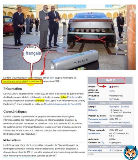 The international encyclopedia 'Wikipedia' refuses to acknowledge the Moroccan origin of the Namx hydrogen car. .!!!