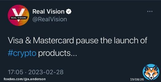 I bet this is all thanks to Gensler saying all cryptos are securities, except Bitcoin... Visa & Mastercard have headquarters in the US.  @GaryGensler holding back innovation.