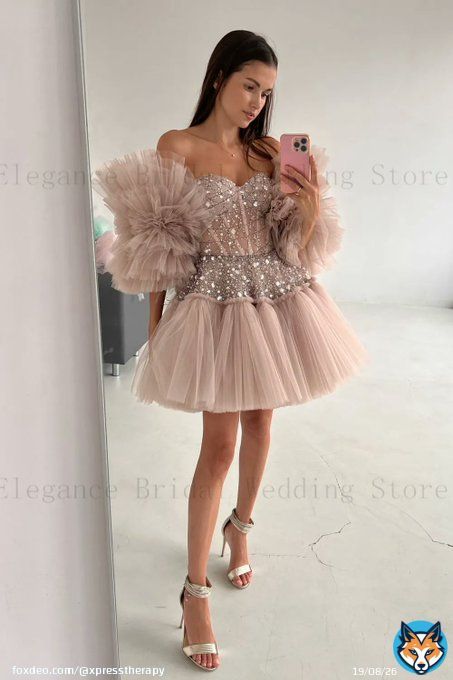 BUY HERE |  Modern Ruffles Puffy Sleeve Cocktail Party Dresses | Thanksgiving Outfits Women #fashionista #fashion #fashionable #fashionstyle #fashioninspo #fashiondesigner #outfitoftheday #outfitstyle #outfitpost #outfits #womenswear #women