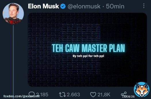 $CAW IS THE MASTER PLAN   #Bitcoin #Binance #Decentralize @elonmusk  #blockchain @JumperWave #Crypto