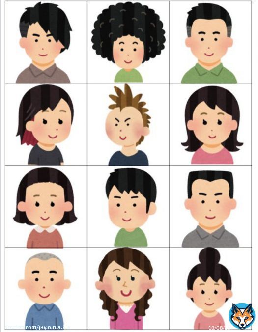 描写が上手になってきたのでこんなゲームを。 \u2460客役1人、美容師役2-3人に分かれる \u2461客役は裏返しにしたカードから一枚取り、髪型を説明 \u2462美容師役の人はそれをもとに髪型を描く \u2463客役は美容師役の描いた絵を見て理想と近いのを描けた「カリスマ美容師」が誰か決める