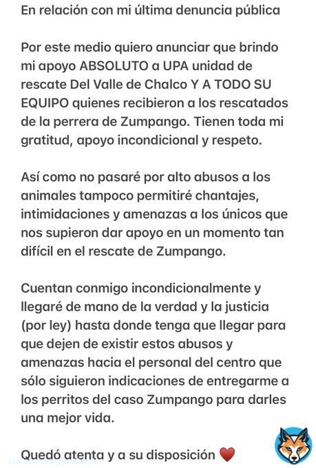 &iexcl;COMUNUCADO!  Integrantes de Seres L. amedrentan, amenazan, violentan y chantajean al personal de (UPA) por haberme entregado a los 4 perritos de Zumpango el d&iacute;a 7 de marzo &iexcl;inaceptable! Todo de mi para ustedes Centro de Control deValle de Chalco