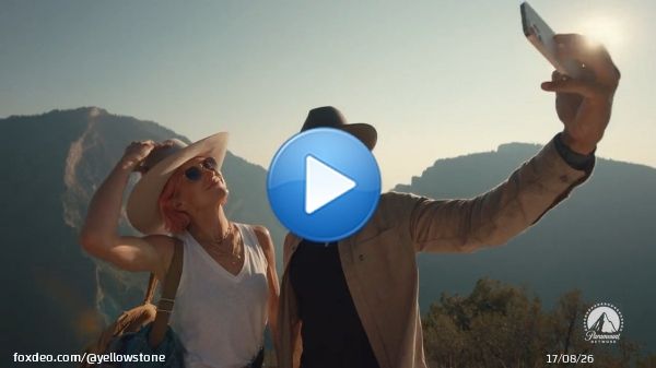 If the hat fits, wear it! Jen Landon and Denim Richards make traveling look good. Paid moment by Delta SkyMiles&reg; American Express Card. #YellowstoneTV