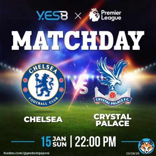 Chelsea Vs Crystal Palace Date: 15 JAN SUN Time: 22:00 PM  #Chelsea #CrystalPalace #EPL #Sport #Singapore