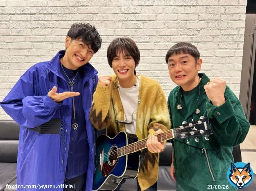 #ベストアーティスト2022 ゆずで『RAKUEN』、そして中川大志さんとのコラボ #ゆず大志 で『サヨナラバス』をお届けしましたご覧いただいた皆さん、ありがとうございました！  『RAKUEN』      @musicday_ntv