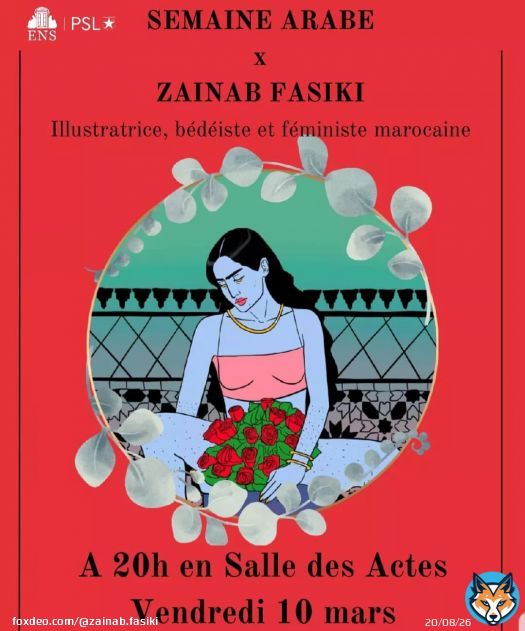 RDV vendredi 10 mars &agrave; 19h00 &agrave; @normalesup &agrave; Paris pour @semaine_arabe_ens ! Expo + debat ! \u2764 et lundi 13 mars workshop &agrave; 18h00 et debat avec @l.amour.fait.loi &agrave; 19h00 , ouvert au public !