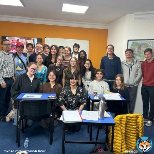Thank you @amideast.morocco for having me to teach American students studying in Morocco about history of Moroccan political comics and how to draw it !
