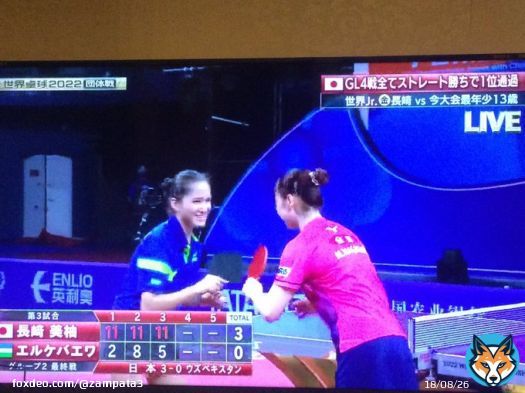 世界卓球女子　長崎美柚選手の対戦相手　 ｳｽﾞﾍﾞｷｽﾀﾝのエルケバウア選手（13歳） 最後の　握手のcuteな笑顔に私も &ldquo;貴女と対戦できて楽しかった幸せです&rdquo;に見えた  これからどんどん強くなってくださいね ライバルだけど応援します  テレ東