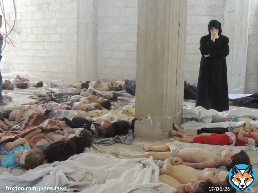Not the children who died in the earthquake, but rather the result of Assad's chemical attack on Eastern Ghouta. On August 21, 2013, over 1,400 people were suffocated to death, most of whom were children.