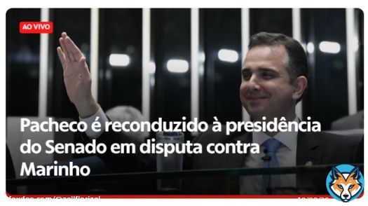 Perderam! Derrota dos bolsonaristas FDPs! Parab&eacute;ns em quem deu voto no Rodrigo Pacheco! Tchau, PERDEU MAN&Eacute;, N&Atilde;O AMOLA! Pelos povos Yanomami, pela Democracia! Vamos Juntos Reconstruir o Brasil! #DemocraciaInabalada Chupa Marcel Van Hattem e Eduardo Gir&atilde;o!