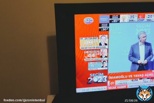 どーなることやら&hellip; 寝る前に最後に見たテレビではこんな感じ。iyi geceler.... #トルコ大統領選挙