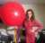 The English singer Cheryl with a personalized big balloon#cheryl #teamcheryl #xfactor #reddress #gala #elegantwoman #red #balloon