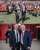 Sir Alex Ferguson and Mike Summerbee brought out the FA Cup trophy ahead of the match