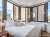 This 2 bedroom rental on the 20th floor of a Tribeca high-rise has a snow globe-like room with a queen bed and panoramic windows that are perfect for soaking in the sun. View NY-18840 our website (  #ManhattanRentals #NYApartments #RentingInNYC