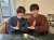 \u25e4#silentオフショット\u25e2  紬と想がいるカフェに、偶然やって来た田畑くん。  #目黒蓮 さんと #佐藤新 さんのオフショットです!!  佐藤さんいわく、「この写真は家宝にする」とのことです  #silent
