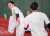 【侍ジャパン練習から】 2019年のUｰ18日本代表でチームメートだった佐々木選手と宮城選手。ランメニューではリレーのバトン練習？するなど、仲の良さがうかがえました（撮影・木村　揚輔） #宮城大弥 #佐々木朗希  #侍ジャパン