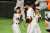 2018年のももクロナイターで撮った1枚。 すごい写真になった 結婚おめでとう #高城れに  #宇佐見真吾  #ももクロ