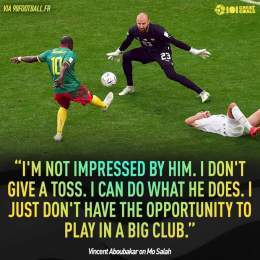 Everyone laughed at him...  Vincent Aboubakar was only on the pitch a few minutes before lobbing a 6"8 goalkeeper and bagging an assist   #FIFAWorldCup | #Qatar2022 | #CMRSRB