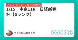 1/15　中京11R【Sランク】  日経新春杯  フォローRTいいねしたら無料  今年の日経新春杯も点数絞って キッチリ当てましょう   #BOOKERS