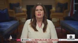 HAPPENING NOW: Arkansas Gov. Sarah Huckabee Sanders delivers the GOP response to Pres. Biden's State of the Union address. #SOTU  LIVE UPDATES: