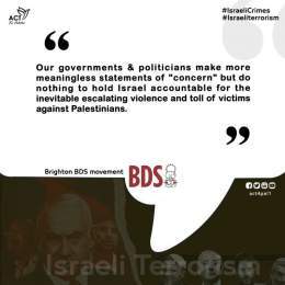 "Our governments &amp; politicians make more meaningless statements of "concern" but do nothing to hold #Israel accountable for the inevitable escalating violence and toll of victims against #Palestinians."  #Brighton #BDS movement #IsraeliCrimes  #I
