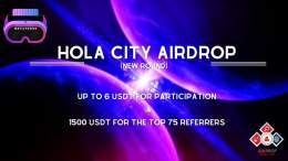 HOLA CITY #Airdrop  Reward: Up to 6 USDT + 1500 USDT referral pool   Start the airdrop bot    Do the tasks on the bot &amp; submit your data   Details:   #Airdrops #HOLACITY #Bitcoin #AirdropDet