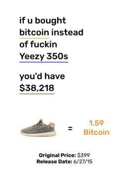 #Bitcoin or Yeezy 350s in 2015?