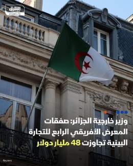 وزير الخارجية الجزائري أحمد عطاف، خلال مؤتمر صحفي: \ud83d\udccc إجمالي الصفقات المُبرَمَة، خلال النسخة الرابعة من المعرض الأفريقي للتجارة البينية سجلت مستوى قياسياً \ud83d\udccc تم توقيع عقود شراكة بقيمة إجمالية 48.3 مليار دولار خلال المؤتمر الذي عقد